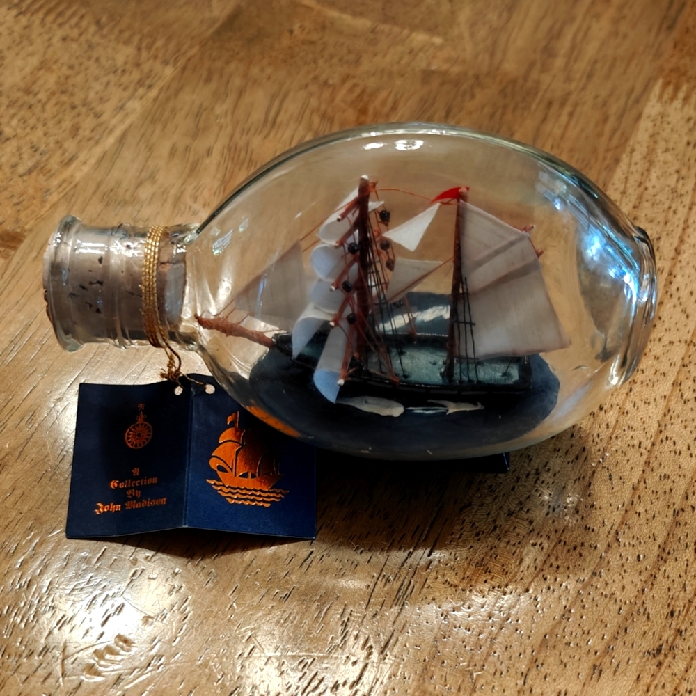 John Madison Brigantine Ship in Bottle